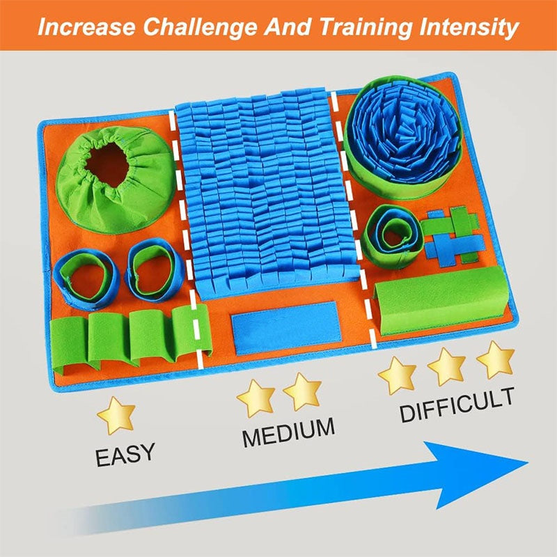 Dog Snuffle Mat Slow Feeder Interactive Foraging Puzzle Toy for Nose Work, Mental Stimulation & Anxiety Relief