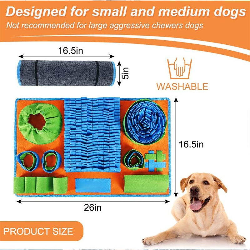 Dog Snuffle Mat Slow Feeder Interactive Foraging Puzzle Toy for Nose Work, Mental Stimulation & Anxiety Relief