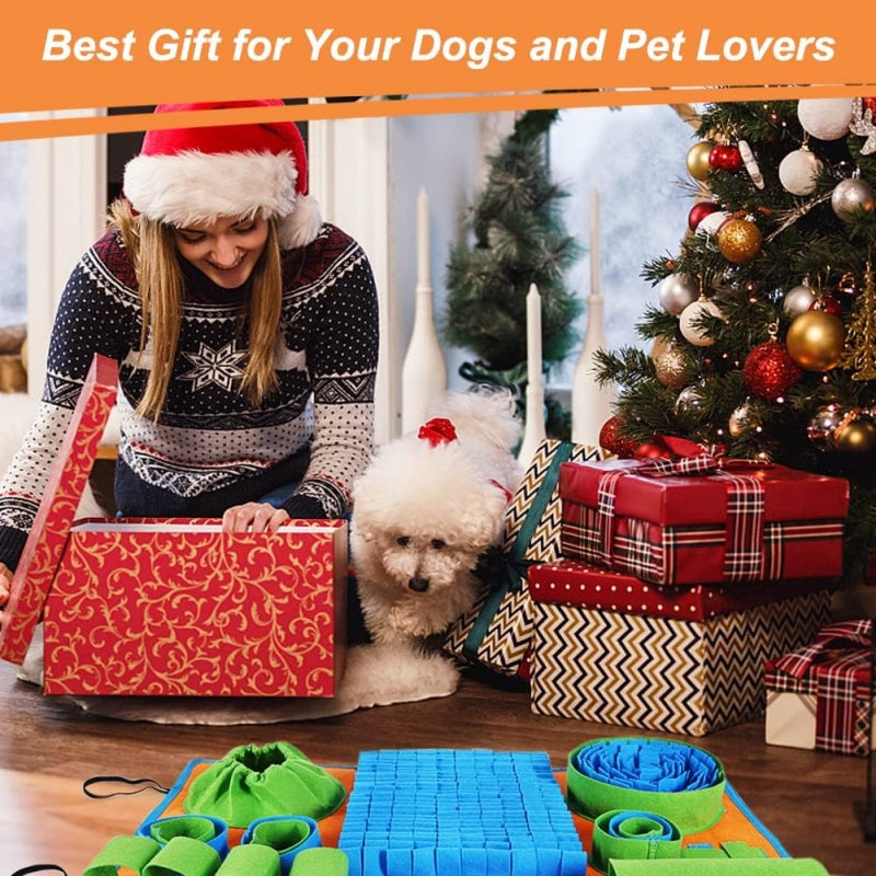 Dog Snuffle Mat Slow Feeder Interactive Foraging Puzzle Toy for Nose Work, Mental Stimulation & Anxiety Relief